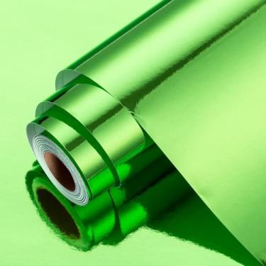 Imagem de MAYPLUSS Papel de embrulho metálico verde claro