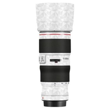 Imagem de Adesivo de lente de câmera EF 70-200 4II para Canon EF 70-200 mm F4 II protetor de película, decalque de vinil (branco triangular)