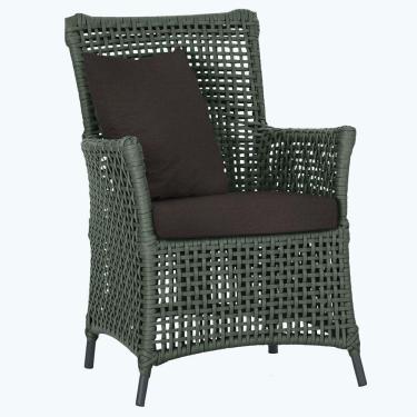 Imagem de Poltrona Igapó Alumínio Micro Pintura Preta Corda Náutica E9 Verde