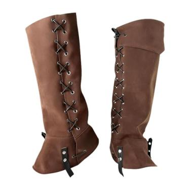 Imagem de kowaku para botas de pirata, polainas de pirata para festas temáticas de apresentações teatrais, Cáqui