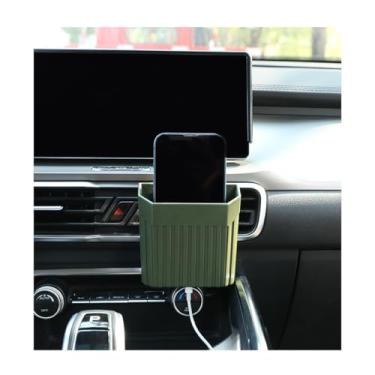 Imagem de Sandfren Organizador de saída de ar de carro, organizador de caixa de armazenamento de painel de veículo autoadesivo com gancho para moedas chaves óculos de sol, suporte de celular multifuncional para
