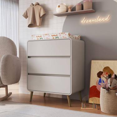 Imagem de Comoda Infantil 3 Gavetas Wave Completa Moveis