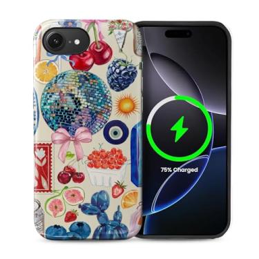 Imagem de Zhhoya Capa para iPhone 16e, impressão de colagem europeia, brilhante, compatível com Magsafe, capa rígida híbrida de 2 camadas, proteção para meninas, mulheres, meninos e homens