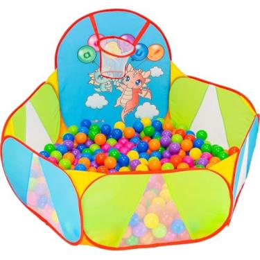 Imagem de NUBUNI Ball Pit for Toddlers | Kids Ball Pit | Ball Pool for Babies | Piscina de Pelotas para Bebes | Playpen with Basketball Hoop and Zipper Storage Bag, 4 Ft/120CM C : Balls NOT Included