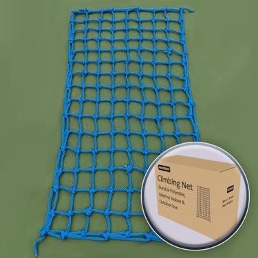 Imagem de ANGRNMT Rede de escalada resistente com 6 tamanhos - perfeita para crianças, versátil na varanda, fibra de poliéster para trilhos, artesanato requintado (90 cm x 1,8 m)