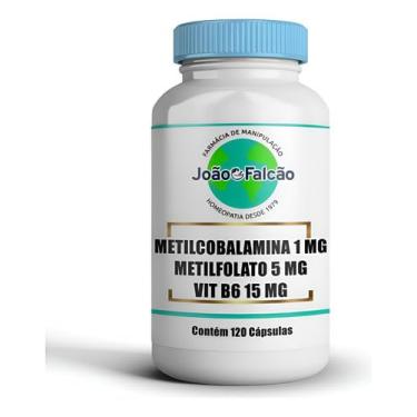 Imagem de Metilcobalamina 1mg + Metilfolato 5mg + Vitamina B6 15mg -120 Cápsulas