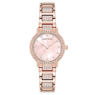 Imagem de Anne Klein Relógio feminino premium com detalhes de cristal, rosa