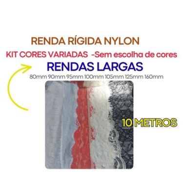 Imagem de Renda Rígida Poliamida 20mm 37mm 50mm 100mm Várias larguras Nylon RNyl