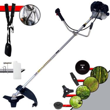 Imagem de Roçadeira Com Sistema Anti-Vibração Toyama RT43LB25A À Gasolina 2 Tempos 43cc 10.000rpm 1,7HP de Potência Com Kit 3 Lâminas de Corte e Cabeçote Nylon