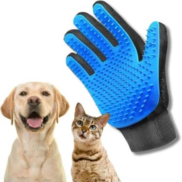 Imagem de Luva Escova Pet Tira Pelos Cães e Gatos Nano Magnética Massageadora Remoção de Pelos com Borracha Relaxante Tamanho Único Universal para Animais de Estimação