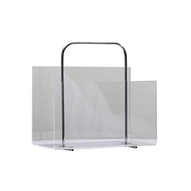 Imagem de RSLEE Estante de livros simples, criativa, acrílica, transparente, estante de livros, pequena estante de mesa para quarto, estudo, casa, escritório, estante com armazenamento