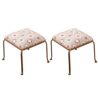 Imagem de Cadeira de jantar, 2 peças, banquetas quadradas para quarto, cadeira de jantar criativa moderna, banco de reunião de escritório, banquinho de mesa de café, apoio para pés, 39 x 39 x 45 cm, 35 x 35 x
