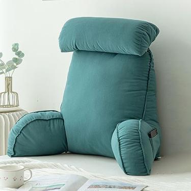 Imagem de Travesseiro premium grande para leitura e TV, almofadas de encosto multifuncionais para sofá e cabeceira almofada de encosto almofada de apoio para as costas com descanso de braço para leitura e