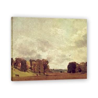Imagem de LKXGRRSFG View At EpsomJohn Constable Canvas: Cenas autênticas da natureza britânica do século XIX, arte da Royal Academy 39,9 x 43,9 cm sem moldura