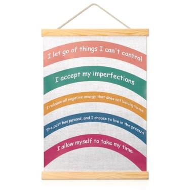Imagem de Veswocp Pôster de afirmação positiva para crianças, adolescentes e adultos - Arte de parede edificante de saúde mental para sala de aula, escritório e decoração de aconselhamento