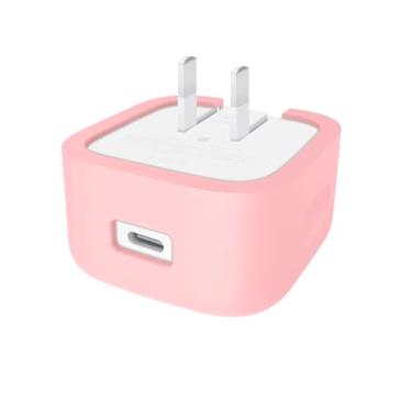 Imagem de Capa adaptadora de silicone macio minimalista de cor sólida de 40 W compatível com Apple 40W USB-C adaptador de energia dinâmico com 60 W máximo de 60 W, capa protetora de capa macia, antiqueda, à