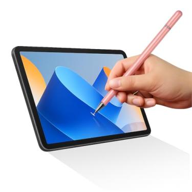 Imagem de Caneta Stylus e esferográfica 2 em 1 para iPad, iPhone, Android, tablet, smartphone, caneta capacitiva de tela sensível ao toque universal com tampa magnética e ponta de disco de precisão, caneta de