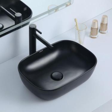 Imagem de Cuba Deend De Cerâmica CurvaNero Para Banheiro 50x40x14cm