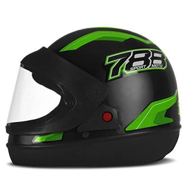 Imagem de CAPACETE FECHADO PRO TORK NEW SPORT MOTO PRETO - VERDE TAM. 60