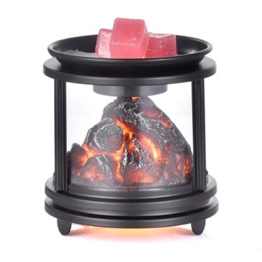 Imagem de Dicimi Aquecedor de cera elétrico com chama simulada, aquecedores de vela estéticos de lareira para cera perfumada, aquecedor multifuncional e porta-copos