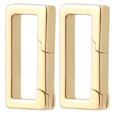 Imagem de Beebeecraft 20 anéis pequenos para portão de mola, 18 x 9 x 3 mm, banhado a ouro 18 K, retângulo, fechos de mola, encurtador, conector oval, fechos ovais para fazer joias, pulseira, tornozeleira