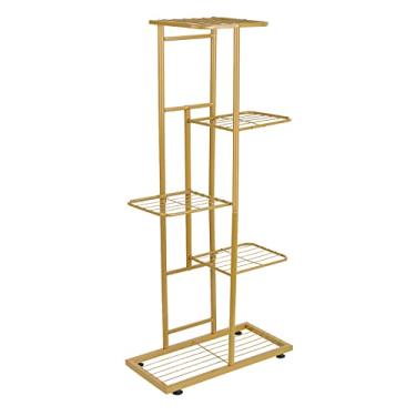 Imagem de Suporte de Planta Metal Alta Resistência 5 Andares Prateleira Exibição para Vasos Flores Armazenamento Escada Plantas em