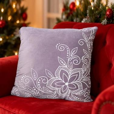 Imagem de Capa de almofada decorativa 43 x 43 cm, almofada de flanela macia ao toque, fecho de zíper oculto