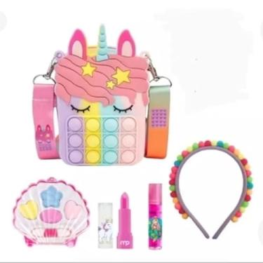 Imagem de Bolsa Fidget Toy e Maquiagens de Criança - Kit Maquiagem