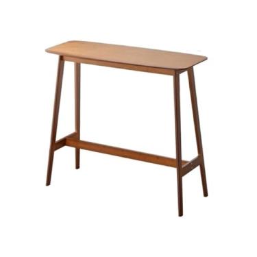 Imagem de Mesa de bar Mesa de jantar moderna perna alta para cozinha, mesa bar madeira para lazer com varanda simples(Médio)