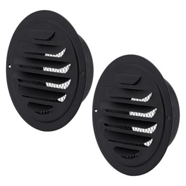 Imagem de PH PandaHall Pacote com 2 saídas de ar de aço inoxidável de 14,3 cm capa de exaustor oval preta Soffit ventilação para banheiro garagem cozinha secador de teto ventilação Halloween decoração de casa