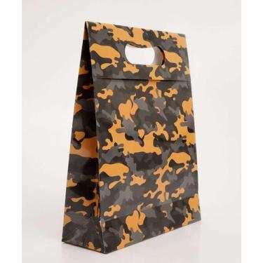 Imagem de Embalagem Presente Sacola Estampa Camuflada Marisa-68089, UN, Preto e 