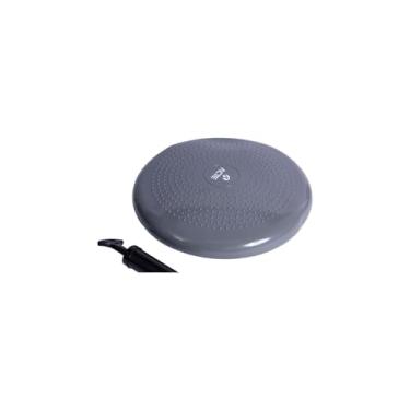 Imagem de Disco de Equilíbrio com Bomba de Ar, PVC, 33cm Diâmetro, Cinza, Suporta 100kg, para Treino Core e Reabilitação Física
