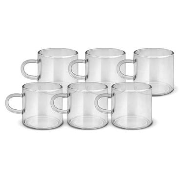 Imagem de Conjunto de 6 Xícaras em Vidro Borossilicato Uny Home 120 ml