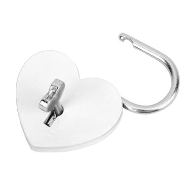Imagem de AUNMAS Cadeado de Coração Com Chave 45x59mm Pequeno Cadeado de Metal para Caixa de Joias de Diário e Bagagem, Decorativo Em Formato de Coração para Crianças, Meninas, Acessórios de Viagem (Branco)