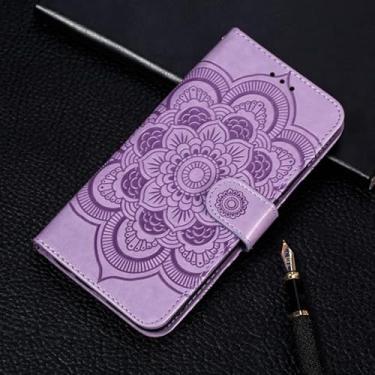 Imagem de YUNCHAO Caixa de telefone Para o Huawei Honor Play 3 Mandala em relevo Horizontal Flip Leather Case com titular e slots de cartas e carteira e moldura fotográfica e cordão capa para celular