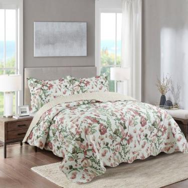 Imagem de Kit bouti colcha/cobre leito casal padrão shabby chic 3 pcs - MAYRA EN