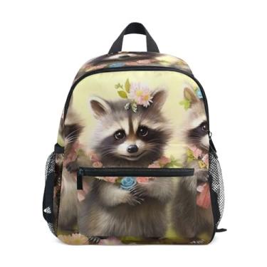 Imagem de Funny Raccoon Animals Simple Modern Kids Backpack with Whistle, Adjustable Chest Strap, Mini Backpack for Boys Lightweight & Compact for Ages 3-8