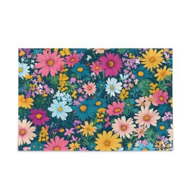 Imagem de Quebra-cabeça de 500 peças de flores silvestres coloridas vibrantes, jogos de quebra-cabeça adulto composto de papel e madeira com bolsa de armazenamento