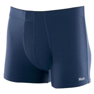 Imagem de Cueca Boxer Mash Masculina Microfibra Elástico Interno, Azul jeans esc