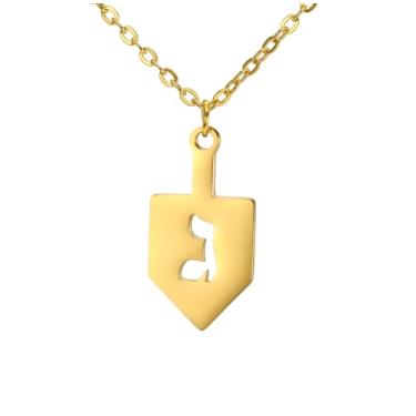 Imagem de UNIFT Colar de bênção hebraica judaica para homens e mulheres de aço inoxidável símbolo da fé hebraico letras aarônicas colar pingente colar joia de oração presente de Hanukkah, one size, Aço