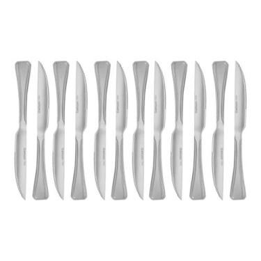 Imagem de Kit 12 Facas Mesa/Churrasco 24cm em Inox com Cabo Pesado - Catuaí
