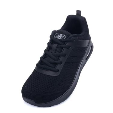 Imagem de ZF ZEFUHER Tênis feminino de caminhada com bico largo, suporte de arco, fascite plantar, tênis de corrida para ficar em pé o dia todo, Preto, 8 Wide