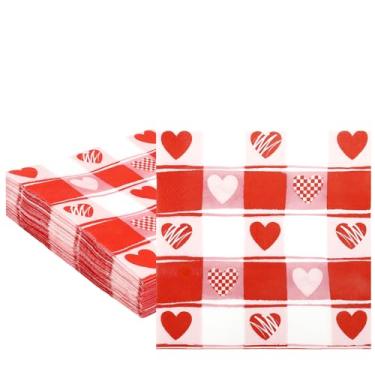 Imagem de Guardanapos de Dia dos Namorados, 50 peças de guardanapos de papel dos namorados descartáveis, guardanapos decorativos de coquetel para jantar, banheiro, chá de panela, casamento, aniversário, dia dos
