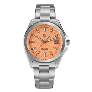 Imagem de San Martin Relógio masculino SN0129GC2/C3, 40 mm Gada Fashion Sport Relógio social masculino, 10 bar à prova d'água, NH35A relógios de pulso mecânicos automáticos de aço inoxidável, Salmão