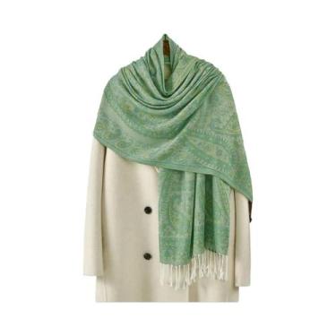Imagem de Lenço Hijab Retro De Tamanho Grande Para Mulheres Com Estampa Paisley 