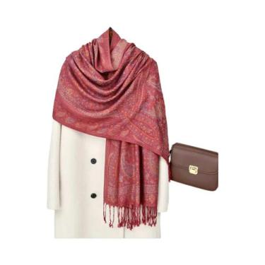Imagem de Lenço Hijab Retro De Tamanho Grande Para Mulheres Com Estampa Paisley 