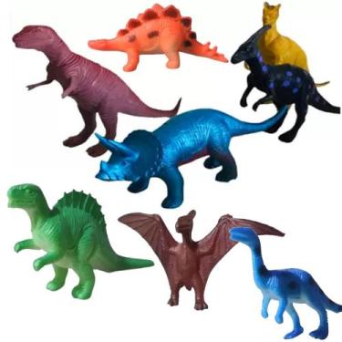 Imagem de Kit 8 Peças Dinossauros Brinquedo Infantil Dino World