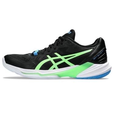 Imagem de ASICS Tênis de vôlei masculino Sky Elite FlyteFoam 2, 48, branco/prata pura, Preto/Lime Burst, 39