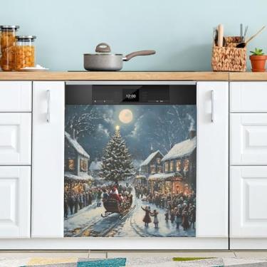 Imagem de xigua Capa de ímã de máquina de lavar louça, adesivos magnéticos decorativos antiarranhões para painel de geladeira e lava-louças, decoração personalizada de cozinha doméstica 58 x 66 cm2