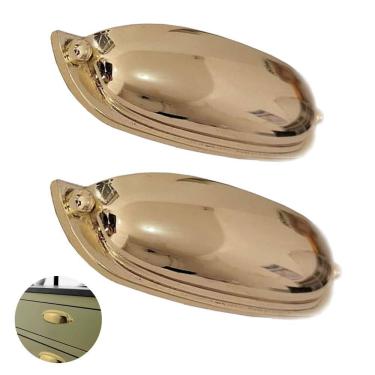 Imagem de Puxador Concha Dourado Stilo Gruppa 96mm 4 Unidades